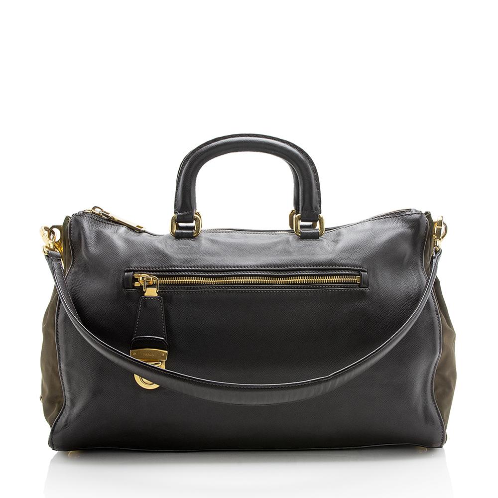 Prada Saffiano Leather Tessuto Large Tote ( )