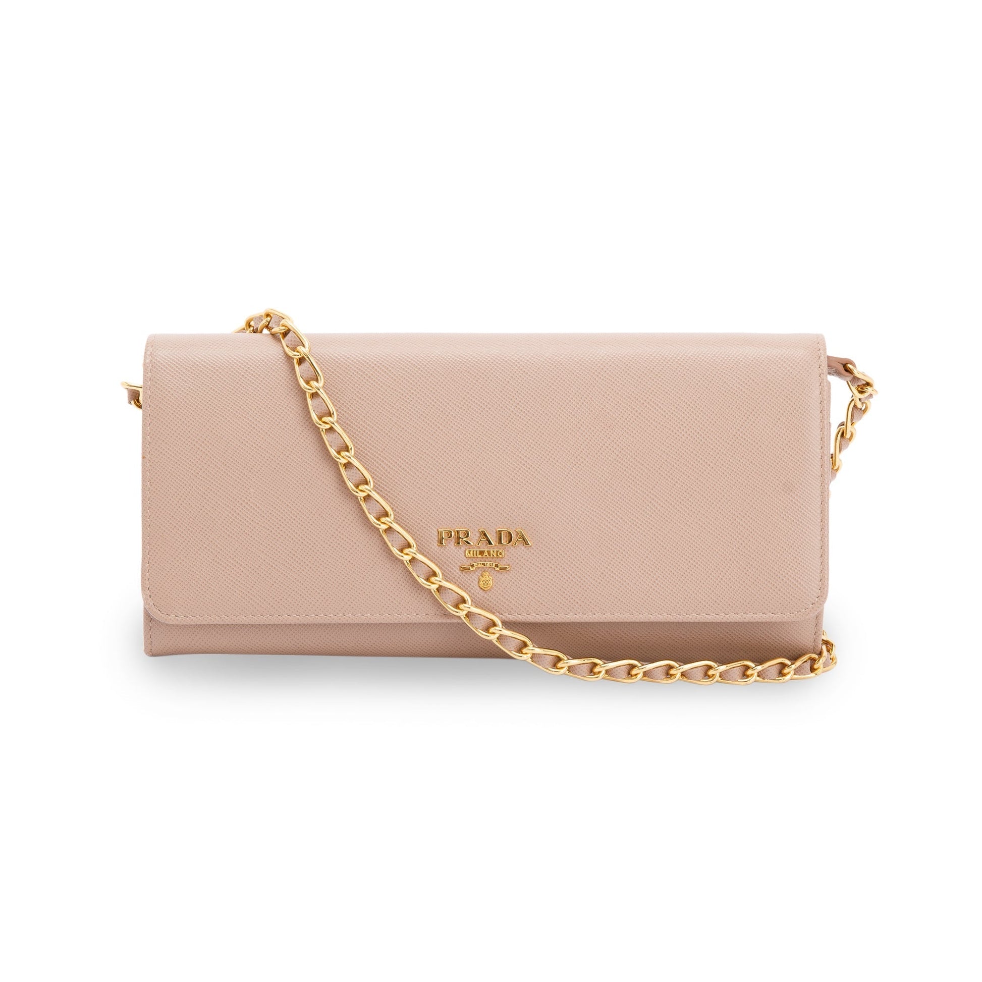 Prada Saffiano Metal Wallet on Chain