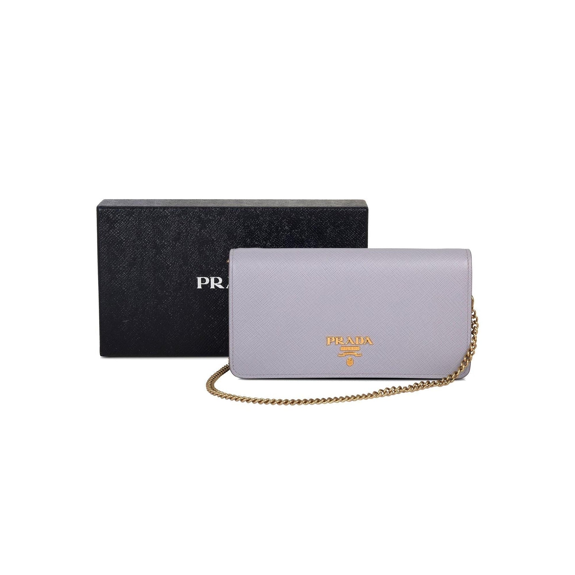Prada Saffiano Metal Wallet on Chain