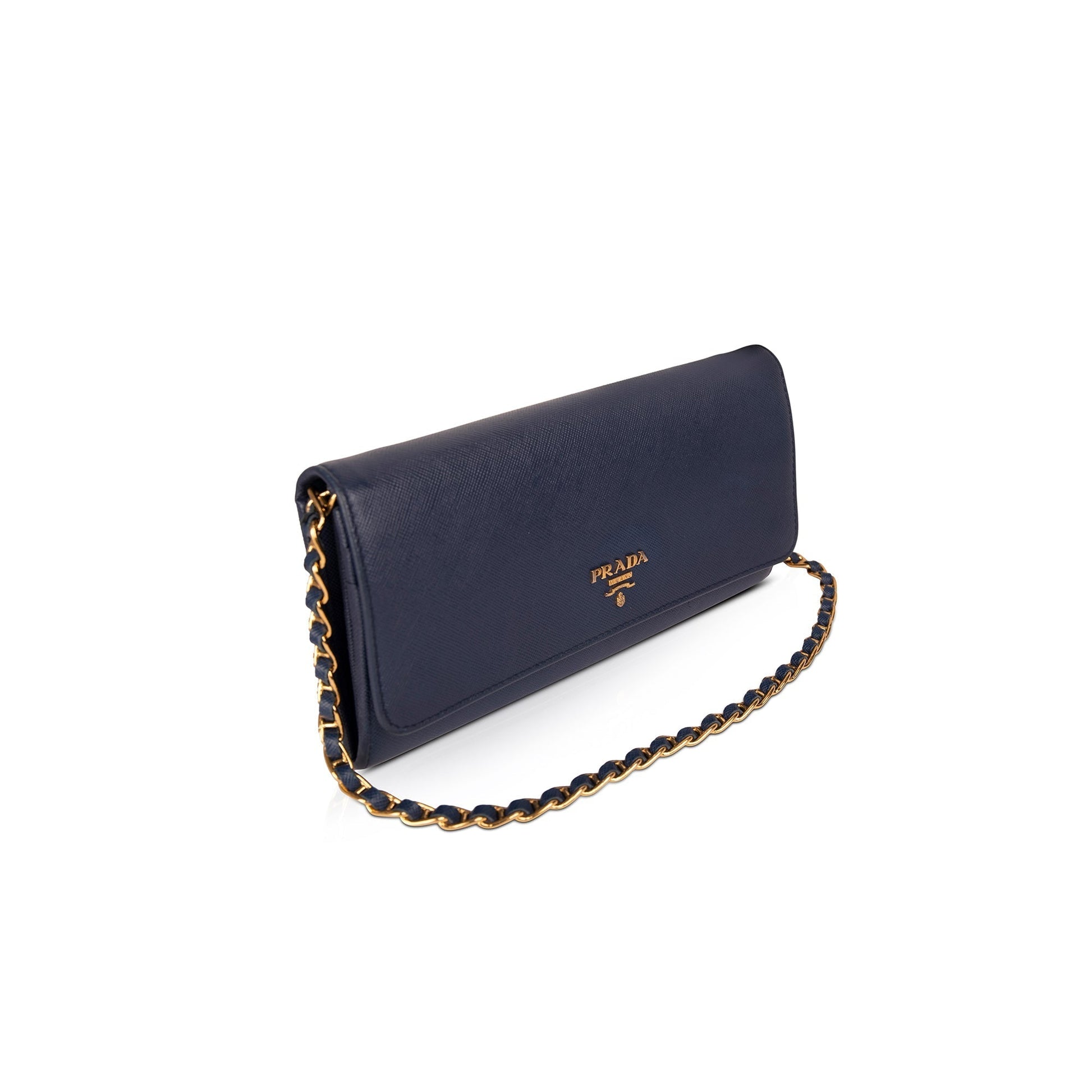 Prada Saffiano Metal Wallet on Chain
