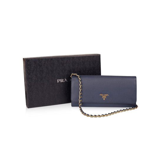 Prada Saffiano Metal Wallet on Chain