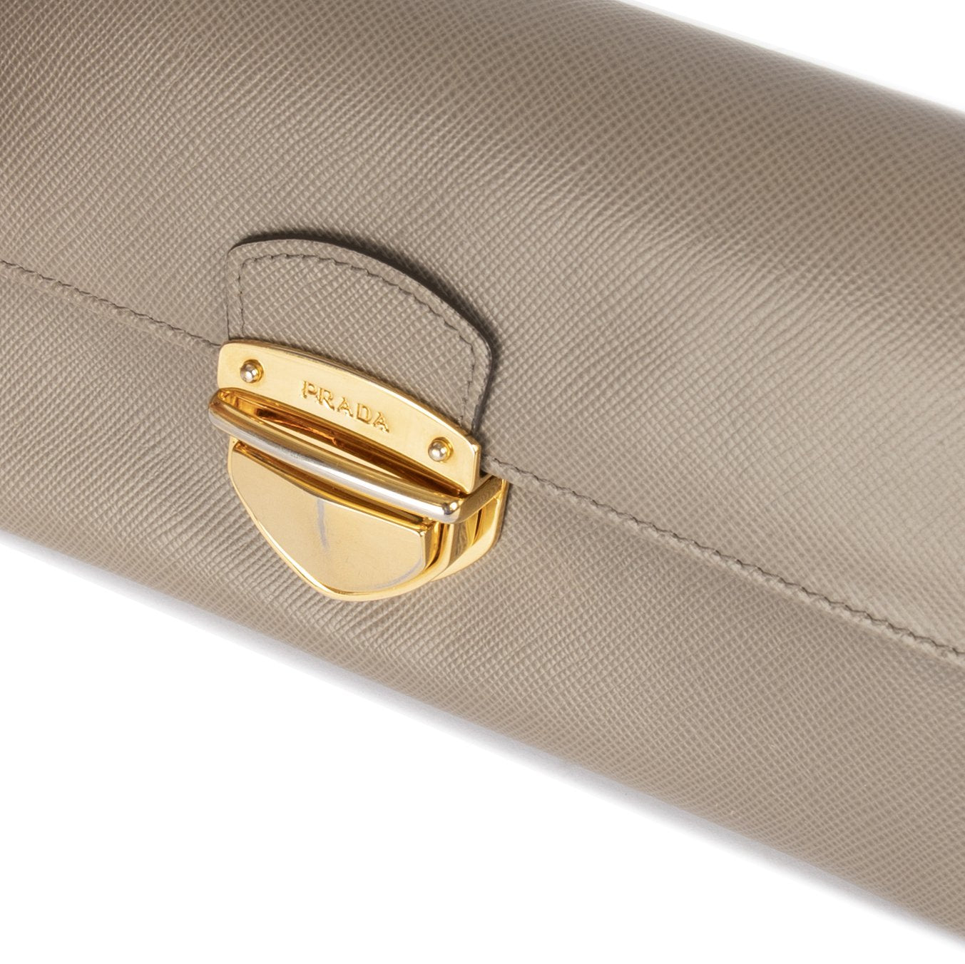 Prada Saffiano Push Lock Wallet