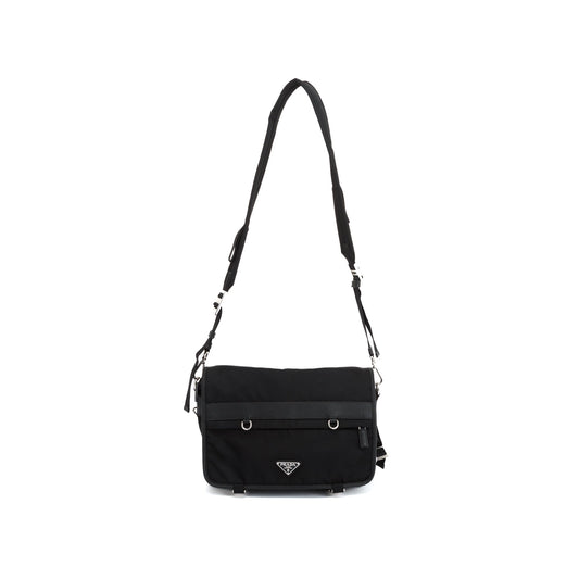 Prada Saffiano-Trimmed Nylon Messenger Bag
