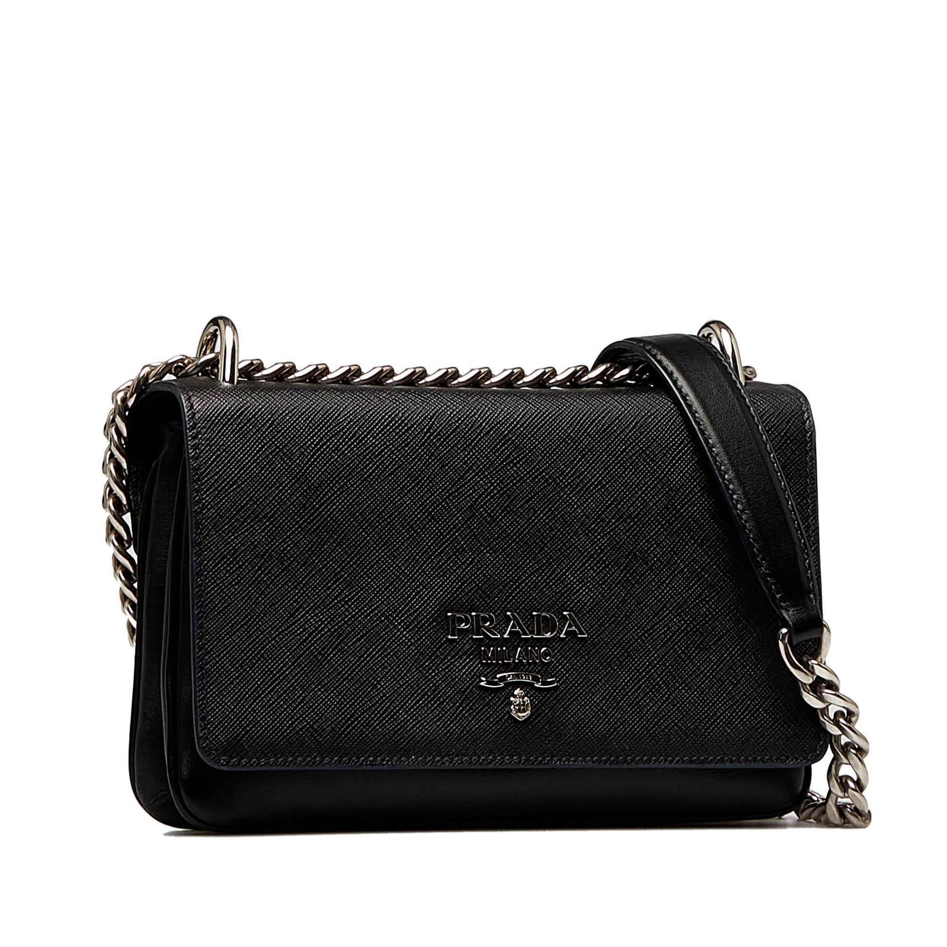 Prada Saffiano and City Calf Chain Crossbody Bag (SHG- )