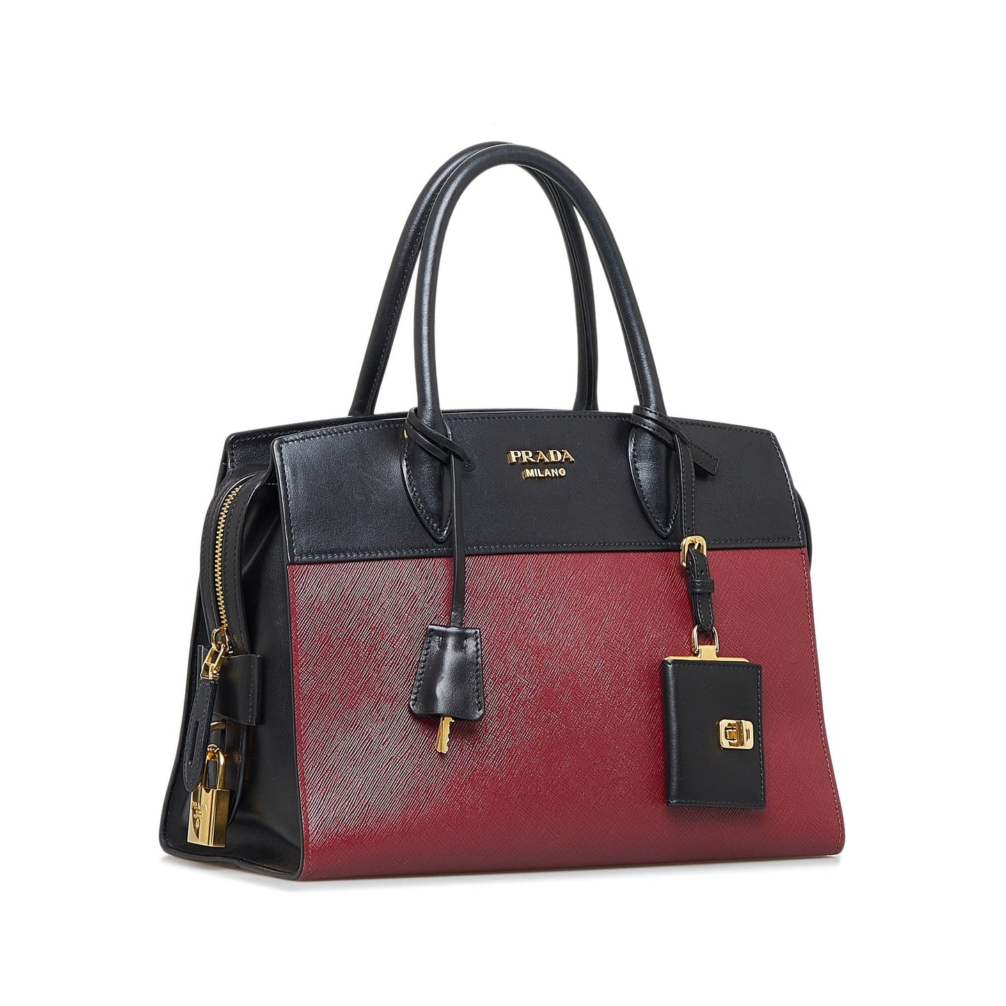 Prada Soft Calf-Trimmed Saffiano Esplanade (SHG-DqWXsj) Luxury Handbag