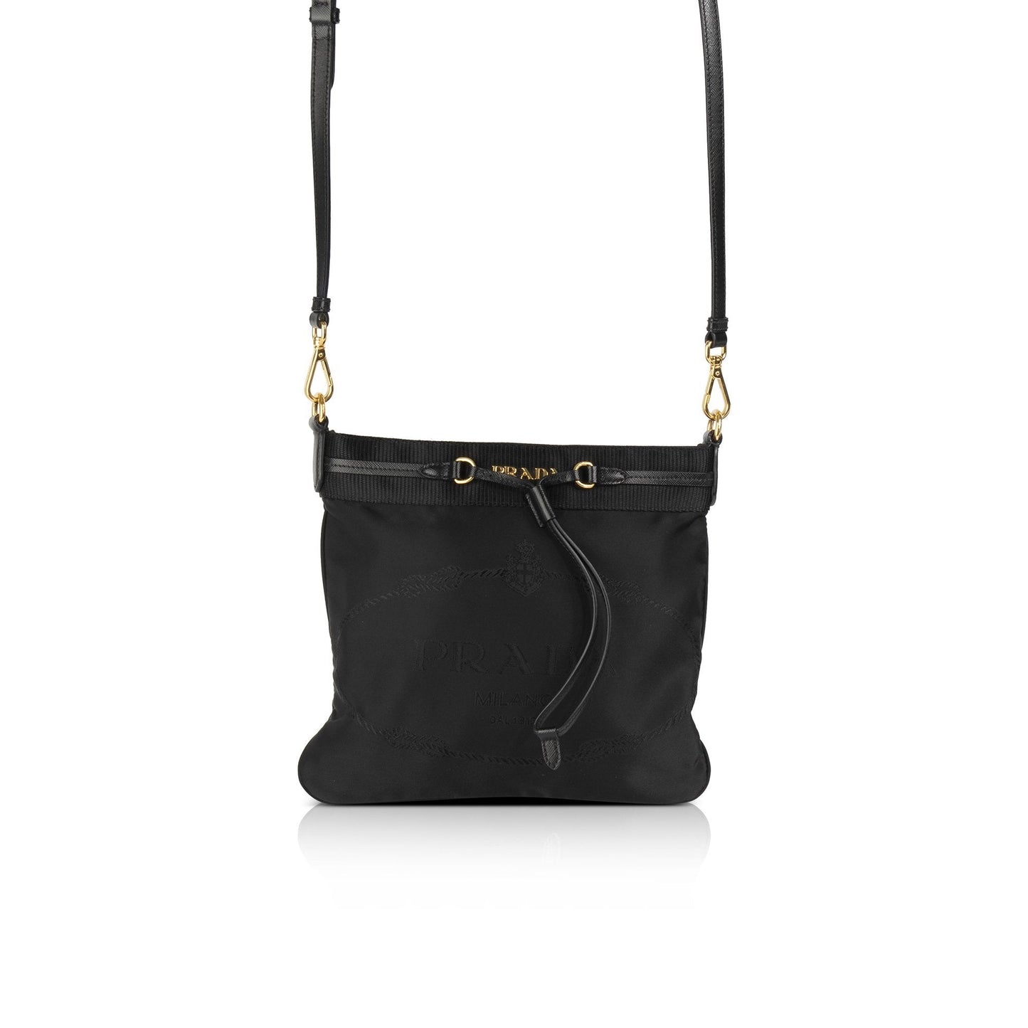 Prada Tessuto Logo Jacquard Crossbody Bag