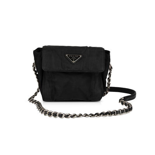 Prada Vintage Tessuto Nylon Chain Crossbody Bag