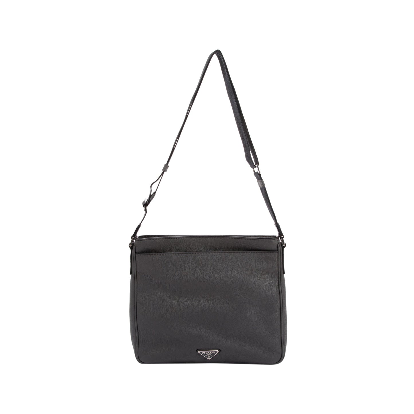 Prada Vitello Daino Front Pocket Zip Messenger Bag