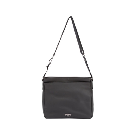 Prada Vitello Daino Front Pocket Zip Messenger Bag