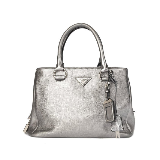 Prada Vitello Daino Metallic Shopping Tote