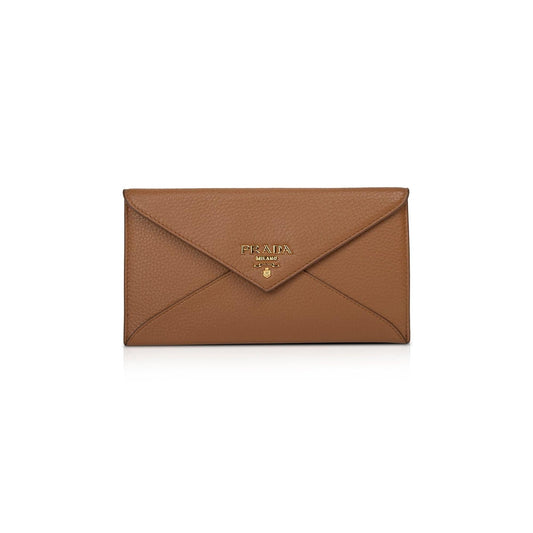 Prada Vitello Grain Leather Envelope Clutch