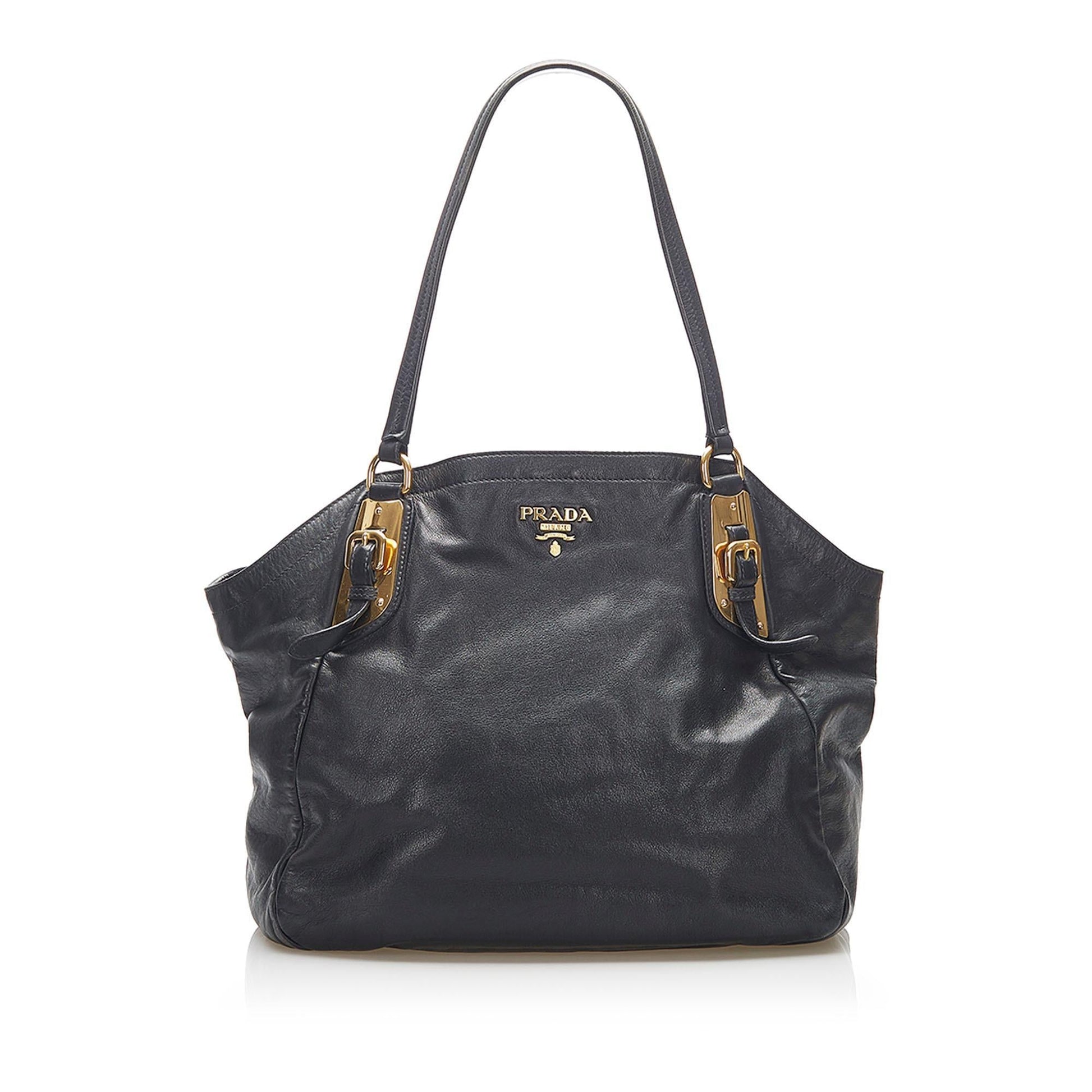 Prada Vitello Shine Leather Tote Bag ( )