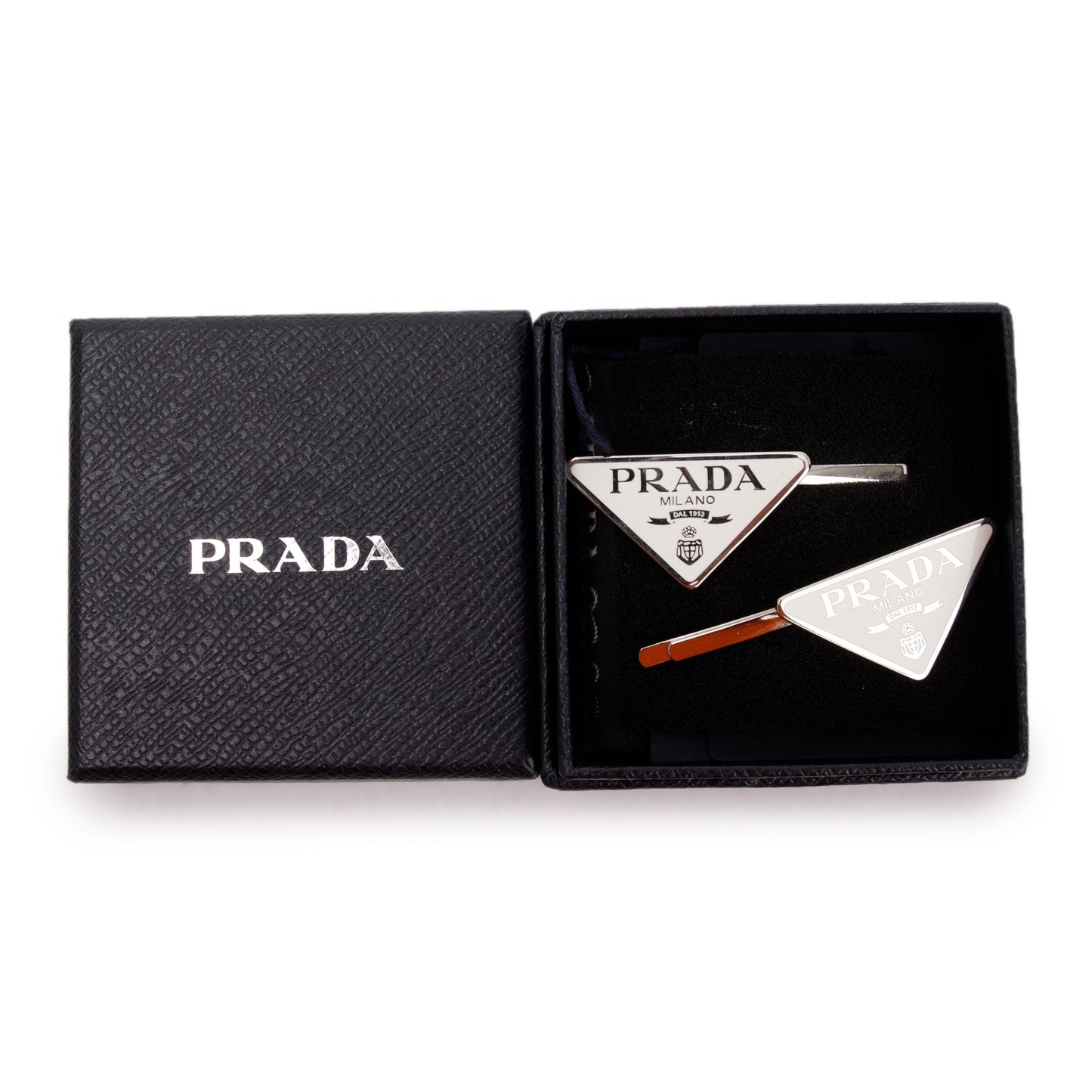 Prada White Metal Hair Clip