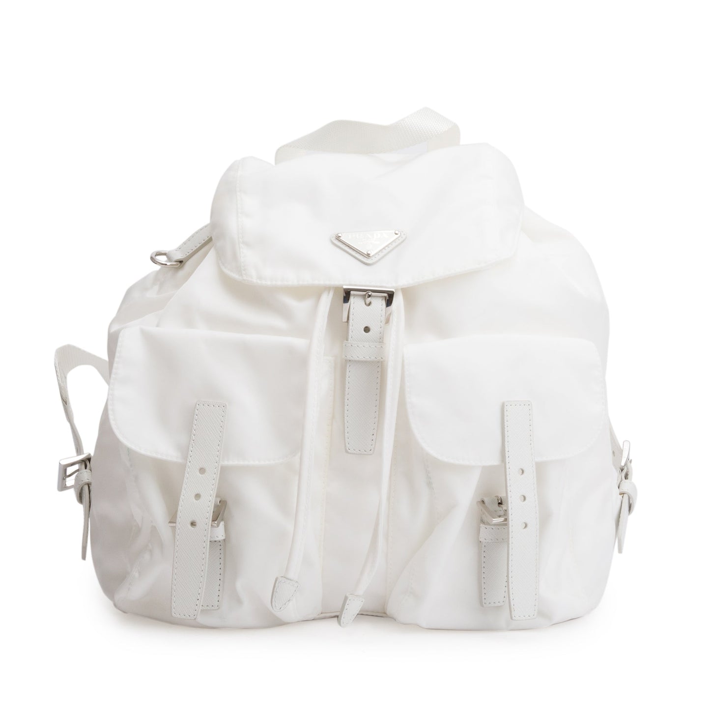 Prada White Re-Nylon Saffiano Medium Backpack