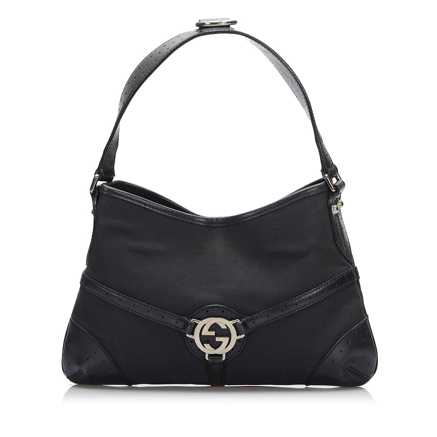 Gucci Leather Canvas Shoulder Bag