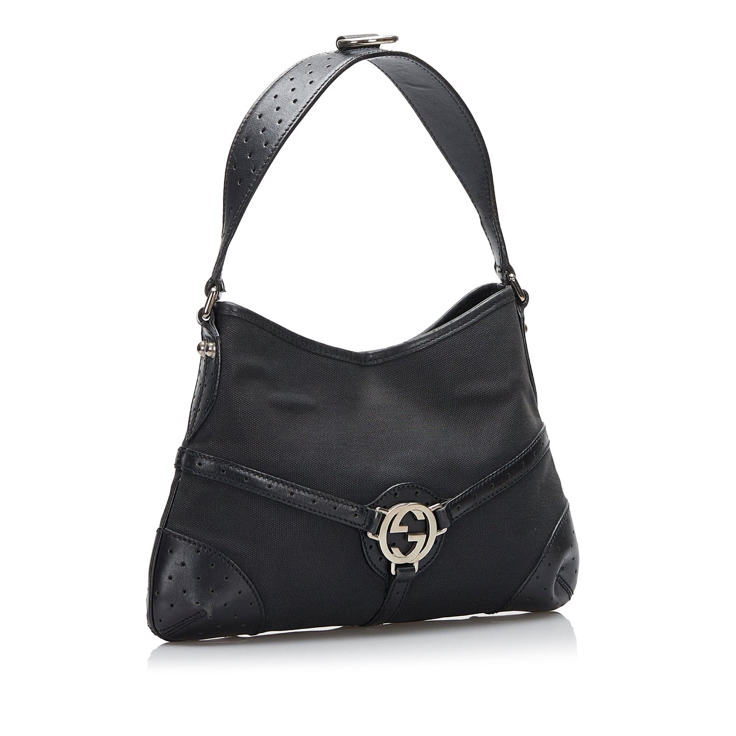 Gucci Leather Canvas Shoulder Bag