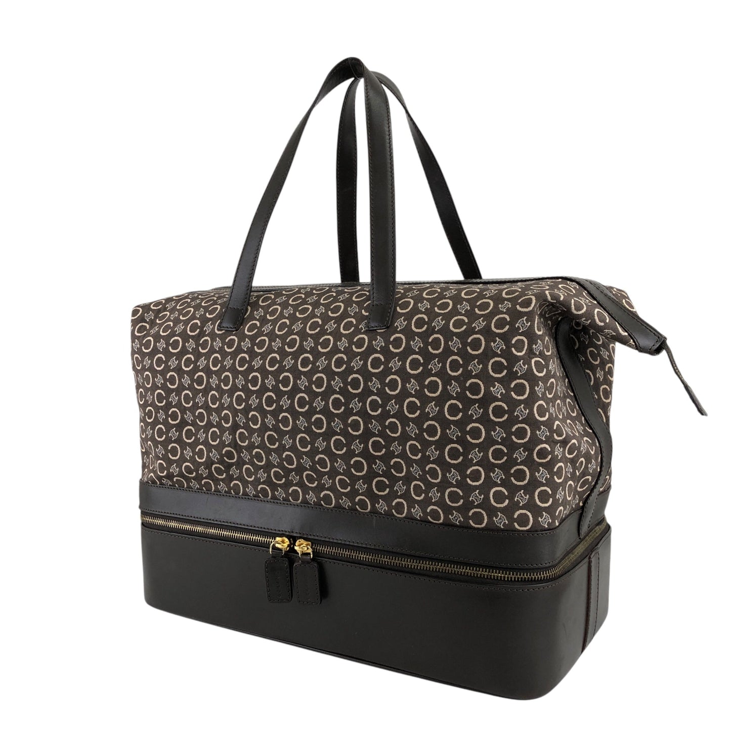 CELINE Macadam Handbag Boston bag Brown 7kve88