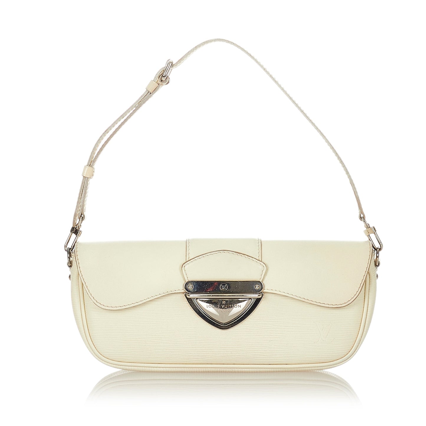 Louis Vuitton Pochette Montaigne White Epi Clutch