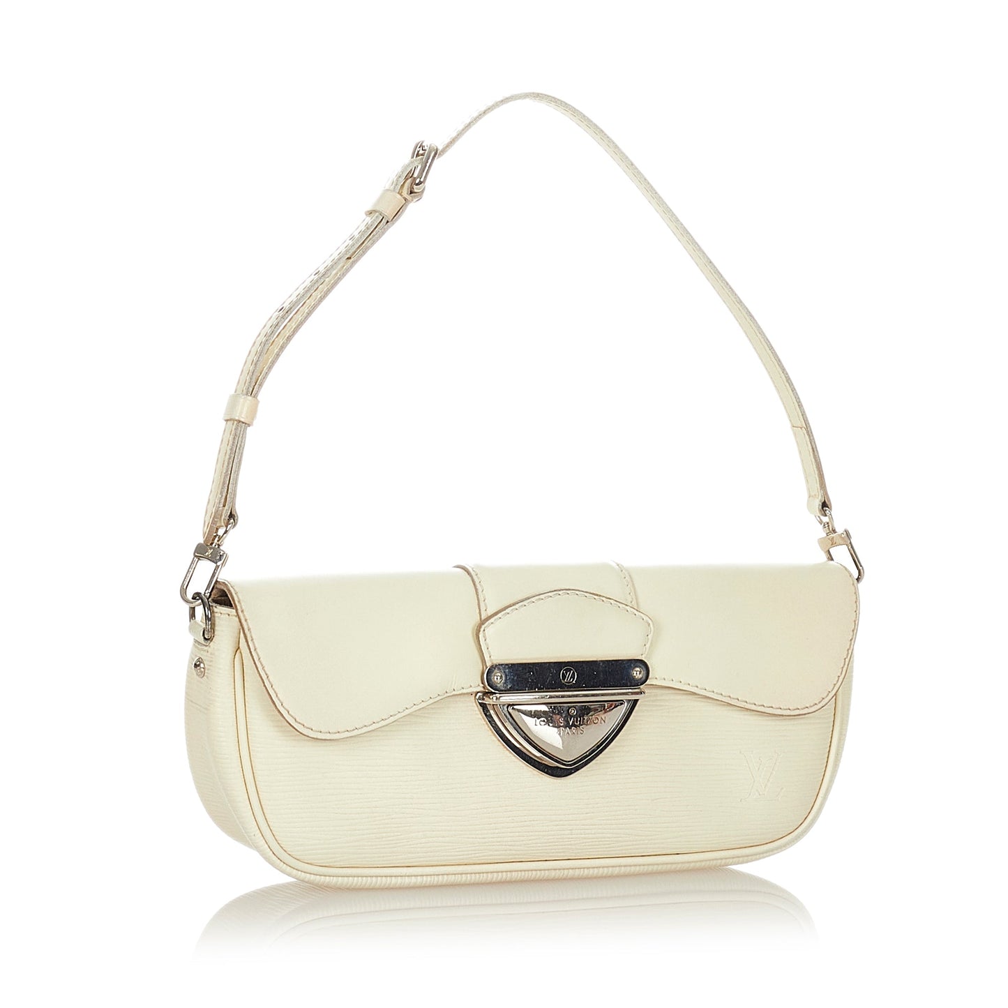 Louis Vuitton Pochette Montaigne White Epi Clutch