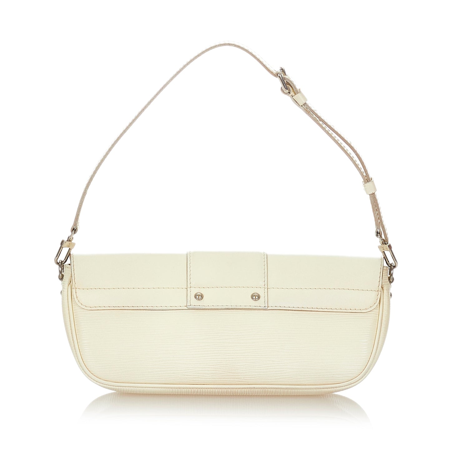 Louis Vuitton Pochette Montaigne White Epi Clutch