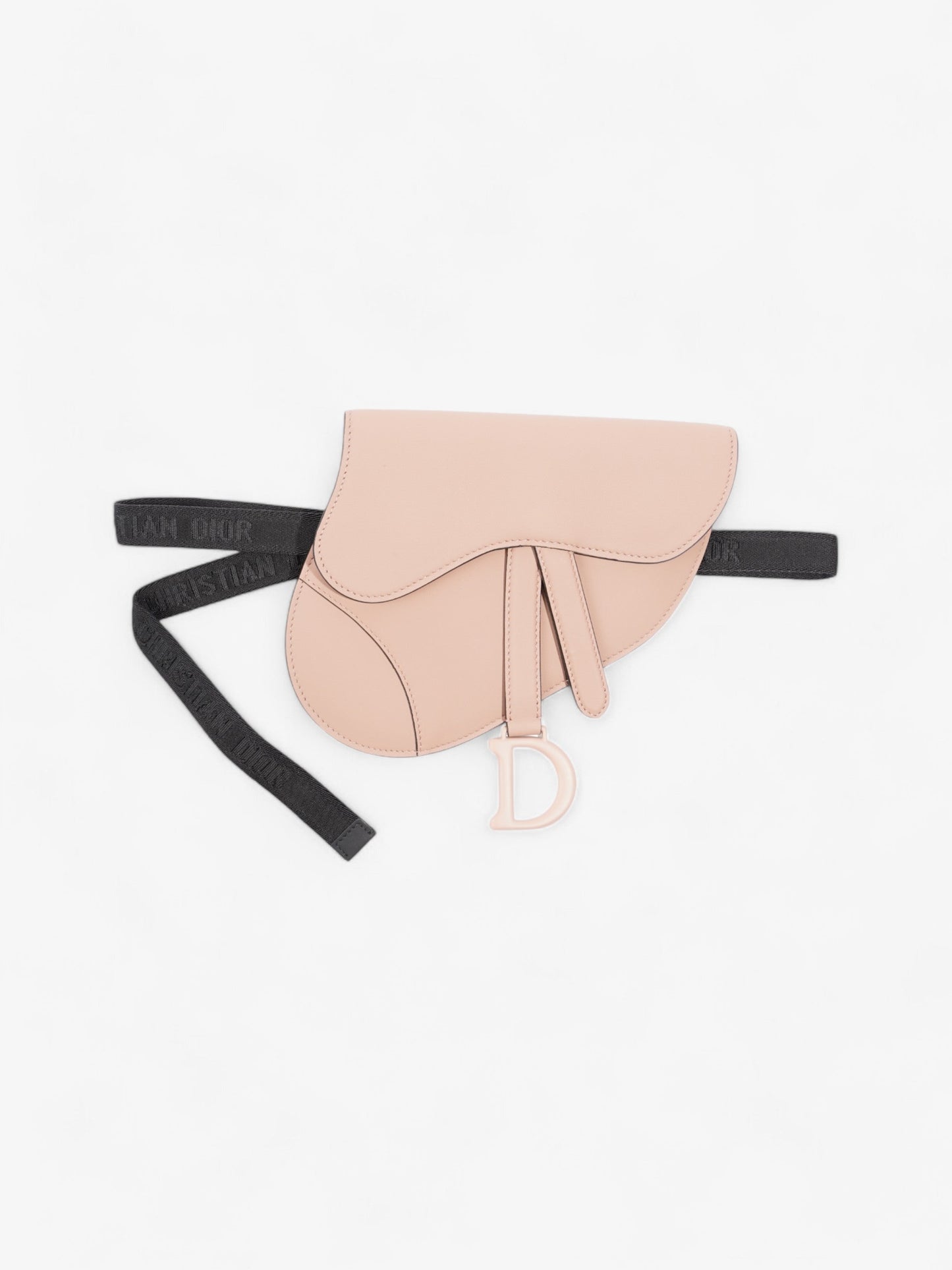 Christian Dior Saddle Pouch Pink Nude Calfskin Leather
