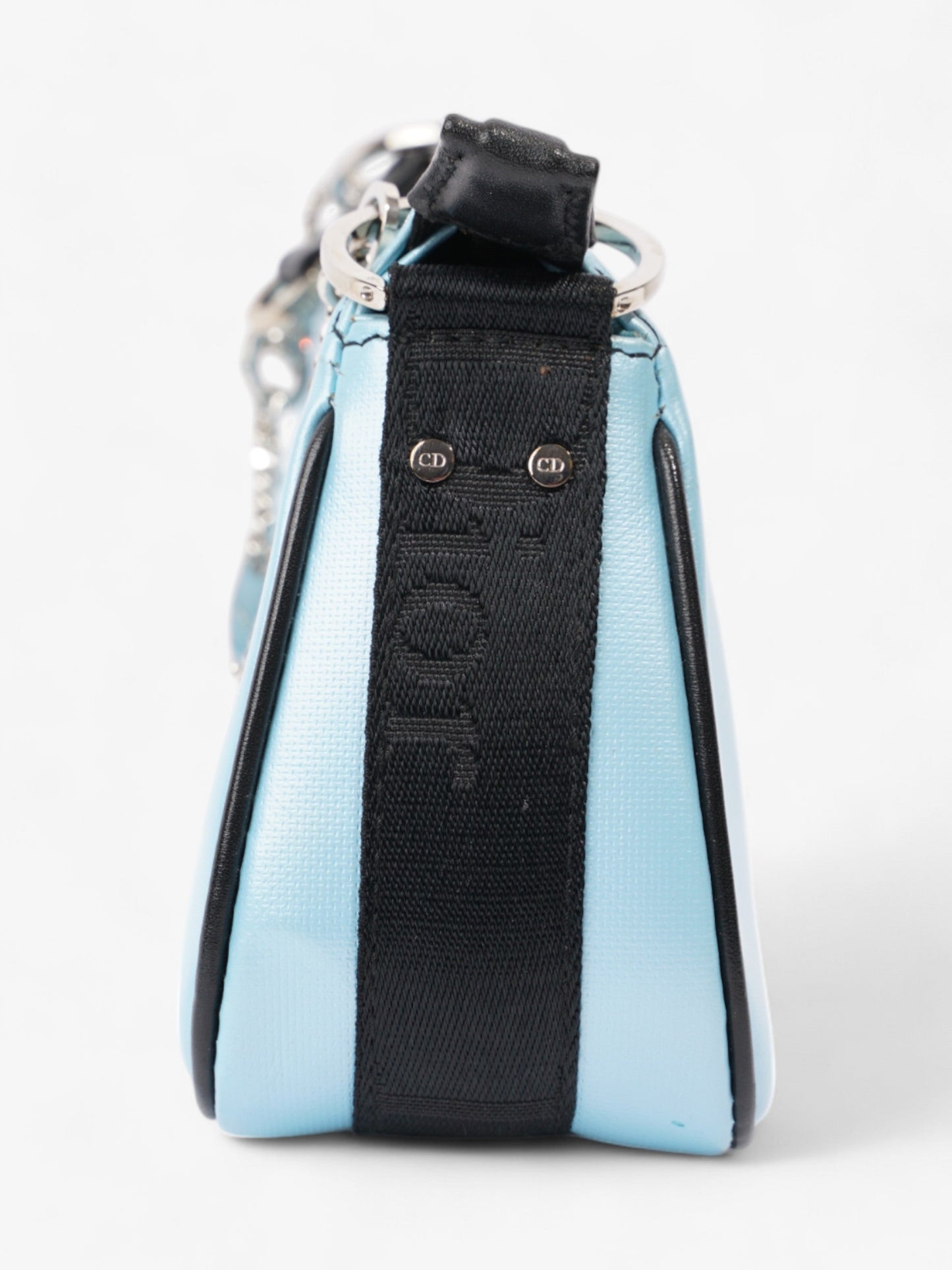 Christian Dior Hardcore Bag Light Blue / Black Coated Canvas Mini