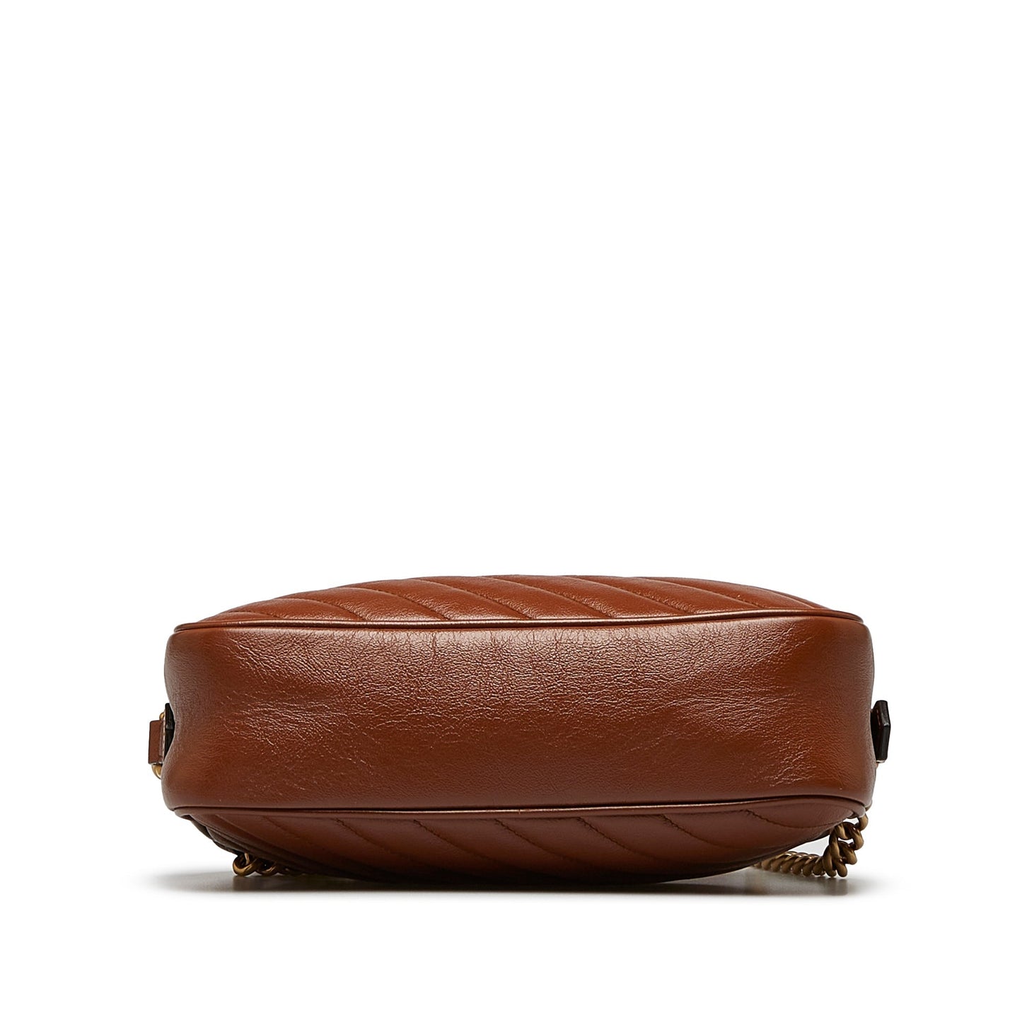 Gucci GG Marmont Brown Quilted Chain Crossbody