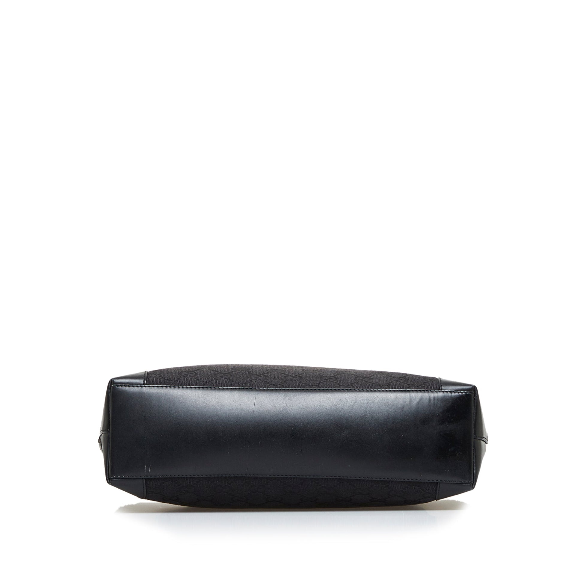 Gucci Black Leather Canvas Tote Style 28