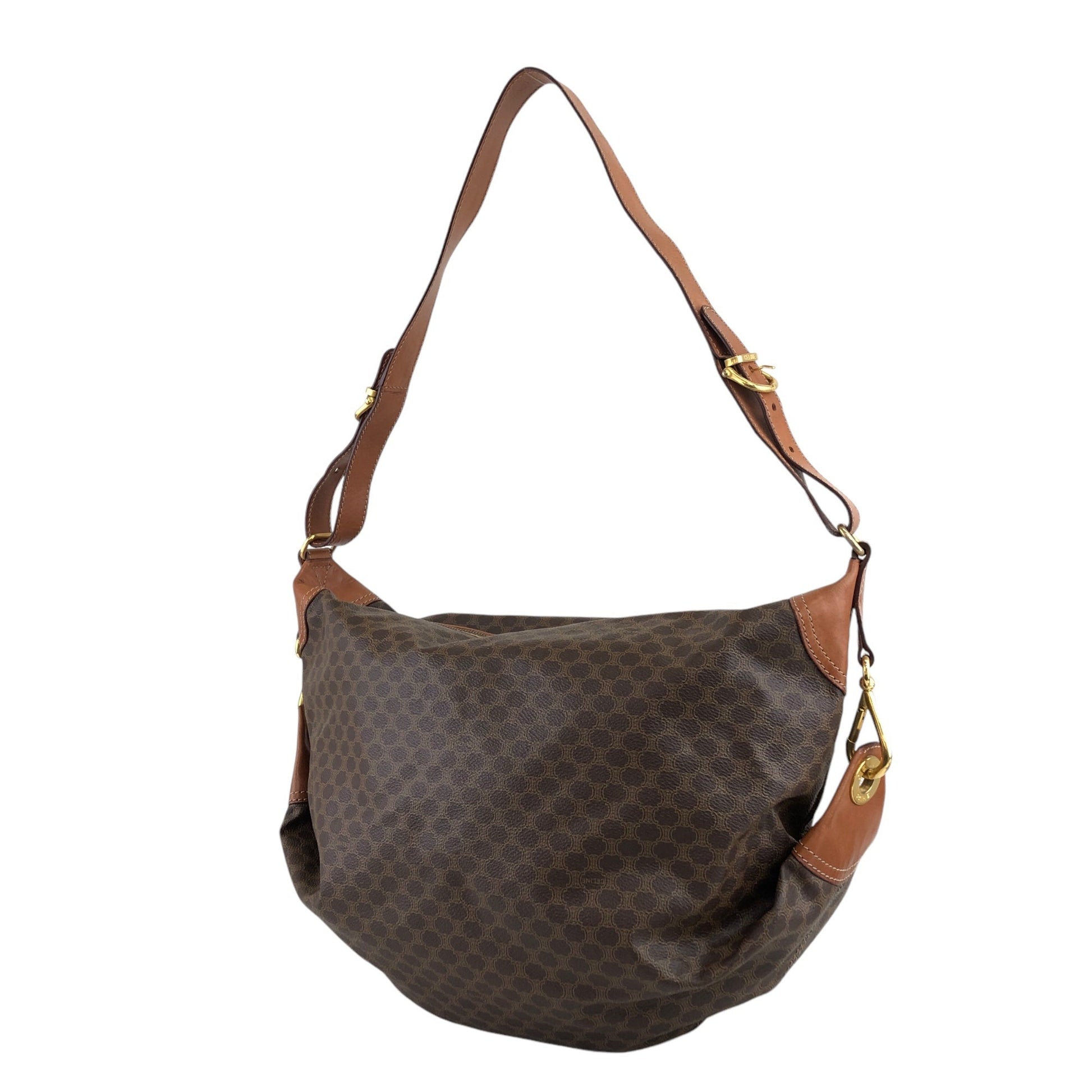 CELINE Macadam Round Shoulder bag Brown ckh8g4