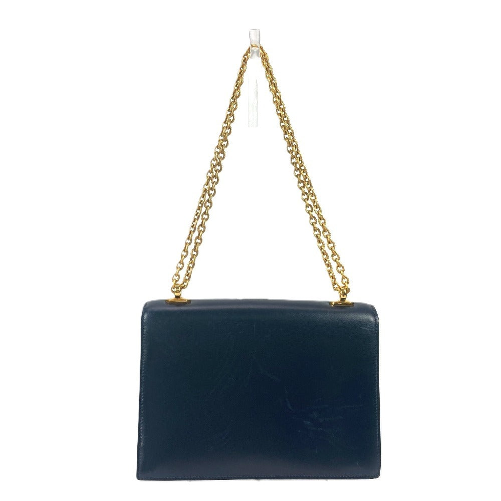 HERMES Shoulder Bag Box scarf Navy Alcazar