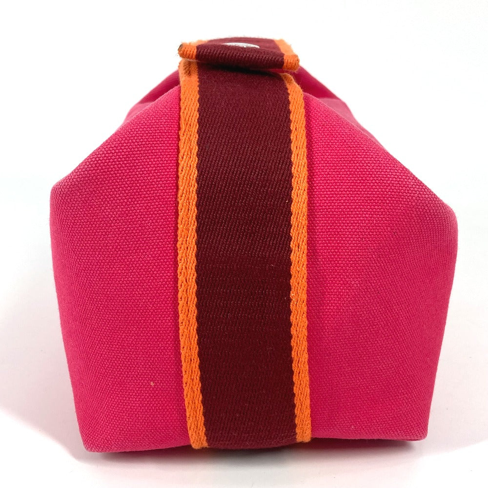 HERMES Handbag canvas pink Pouch Brid a Black PM Women
