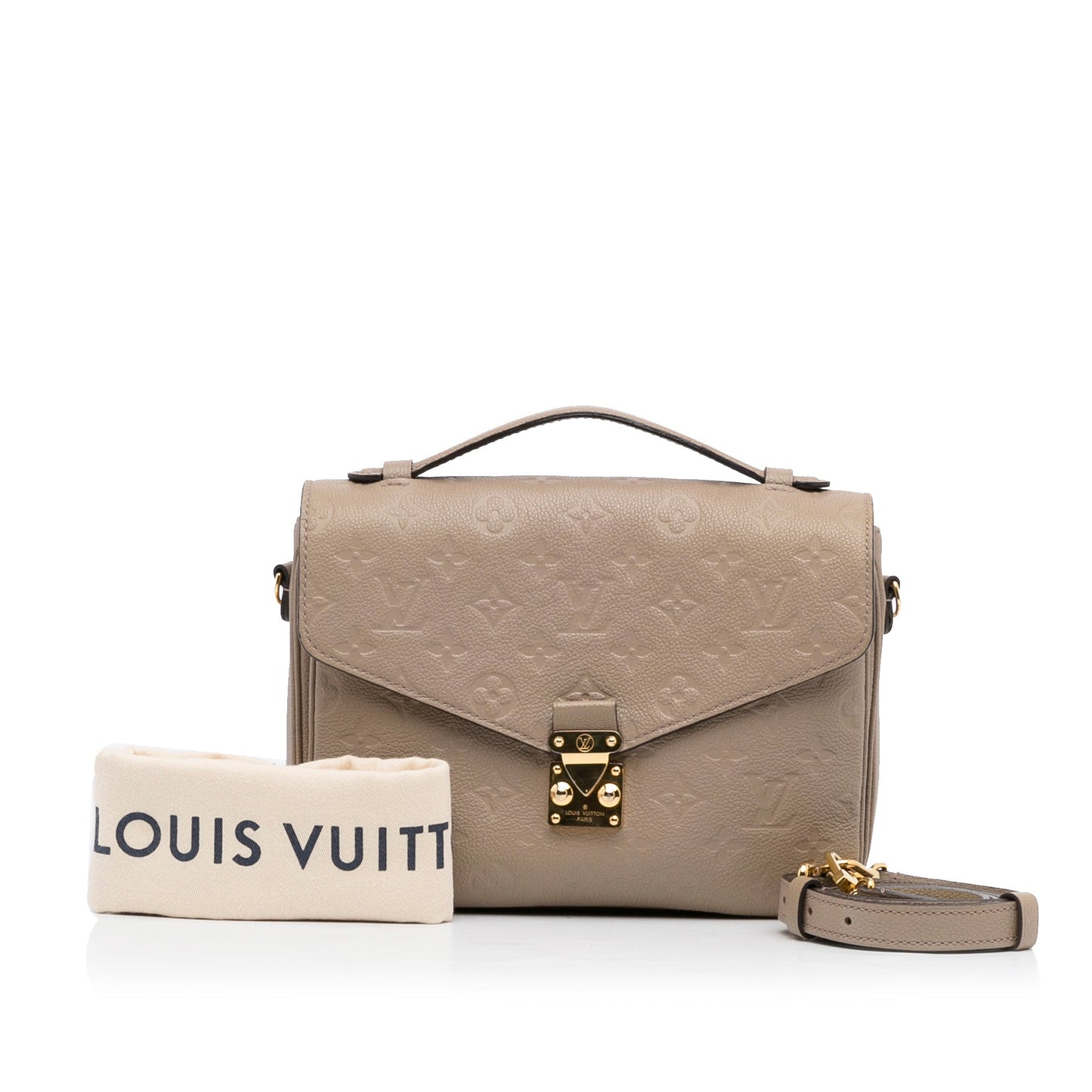 Louis Vuitton Pochette Métis Beige Monogram Empreinte Clutch