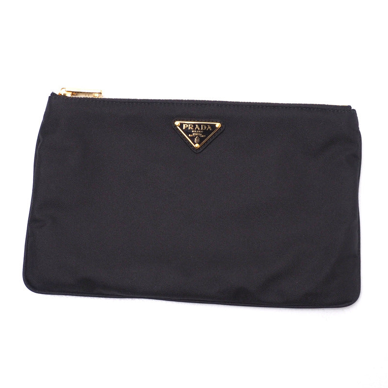 PRADA Travel case Satin black Eye Mask Case mens(Unisex)