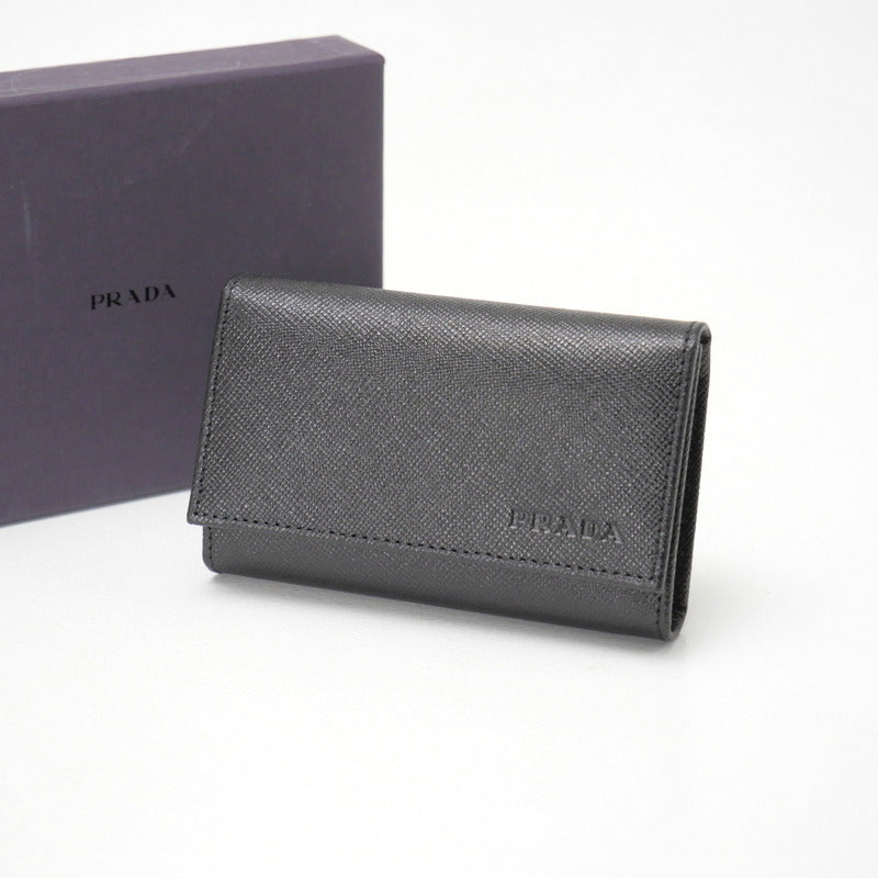 PRADA Key case Key holder M25U leather black DEPOS unisex(Unisex)
