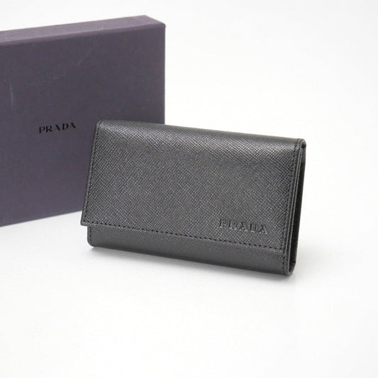PRADA Key case Key holder M25U leather black DEPOS unisex(Unisex)