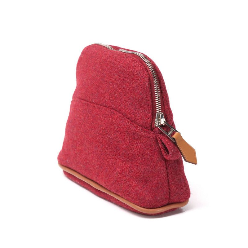 HERMES Accessory pouch tweed Bordeaux Women