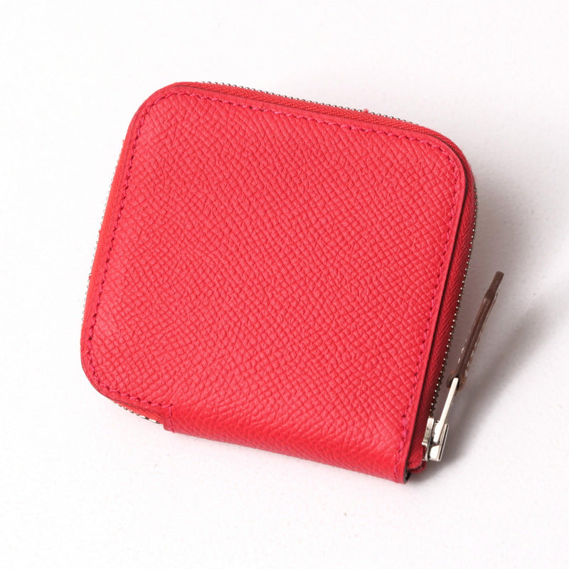 HERMES Pouch Epsom Pink/Metal:Silver Della Cavalleria Azap Compact Mini Silk Inn Women