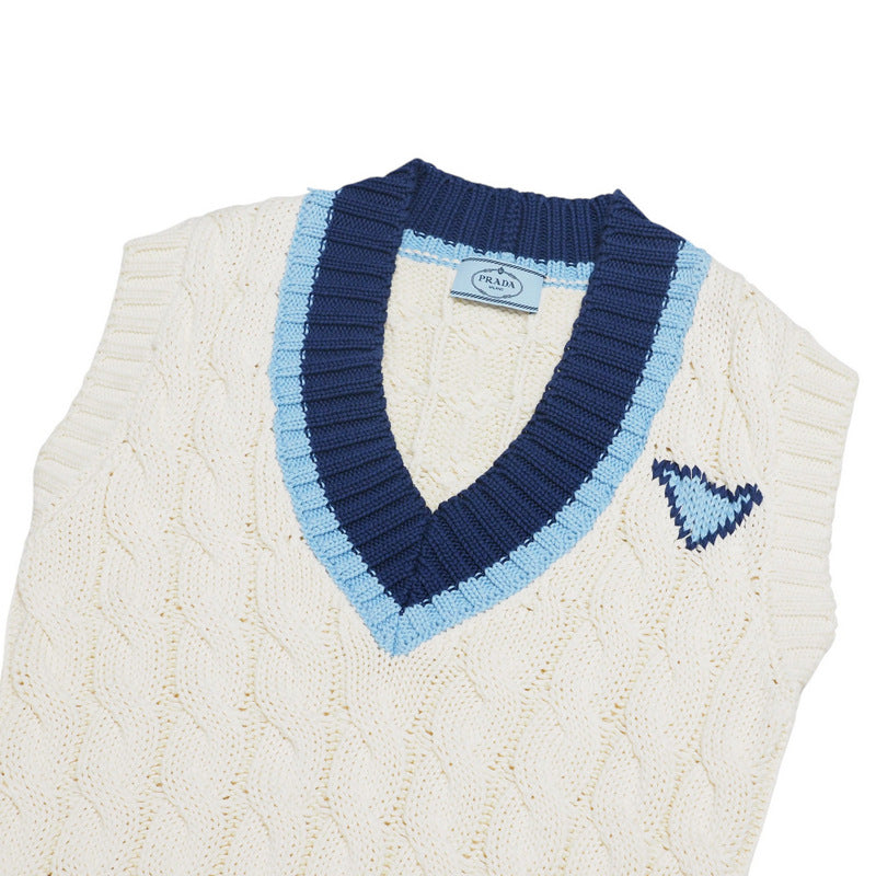 PRADA Vest P29837 cotton 100% White / blue Women 36