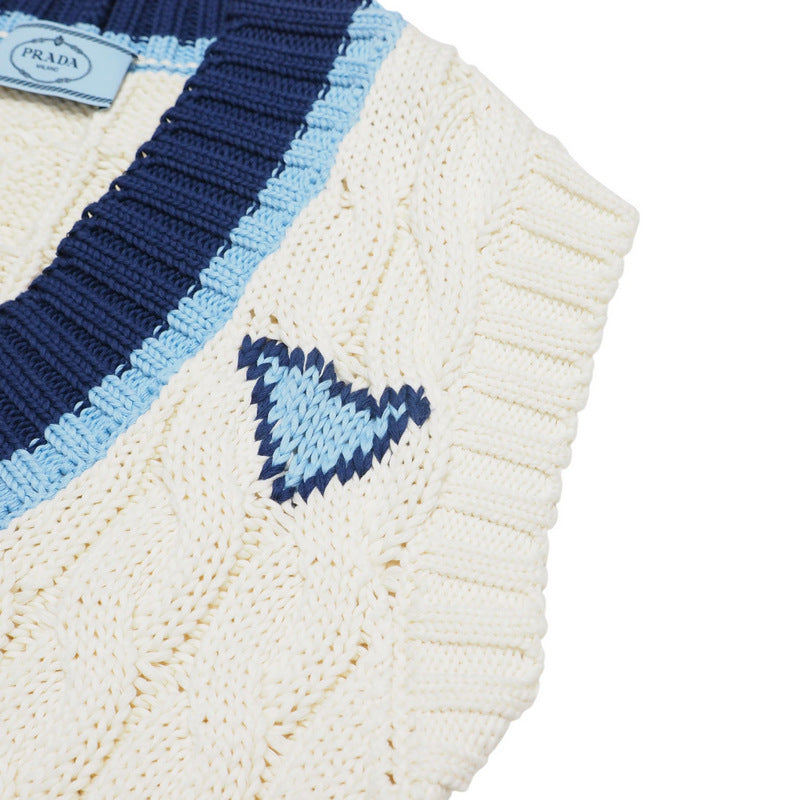 PRADA Vest P29837 cotton 100% White / blue Women 36