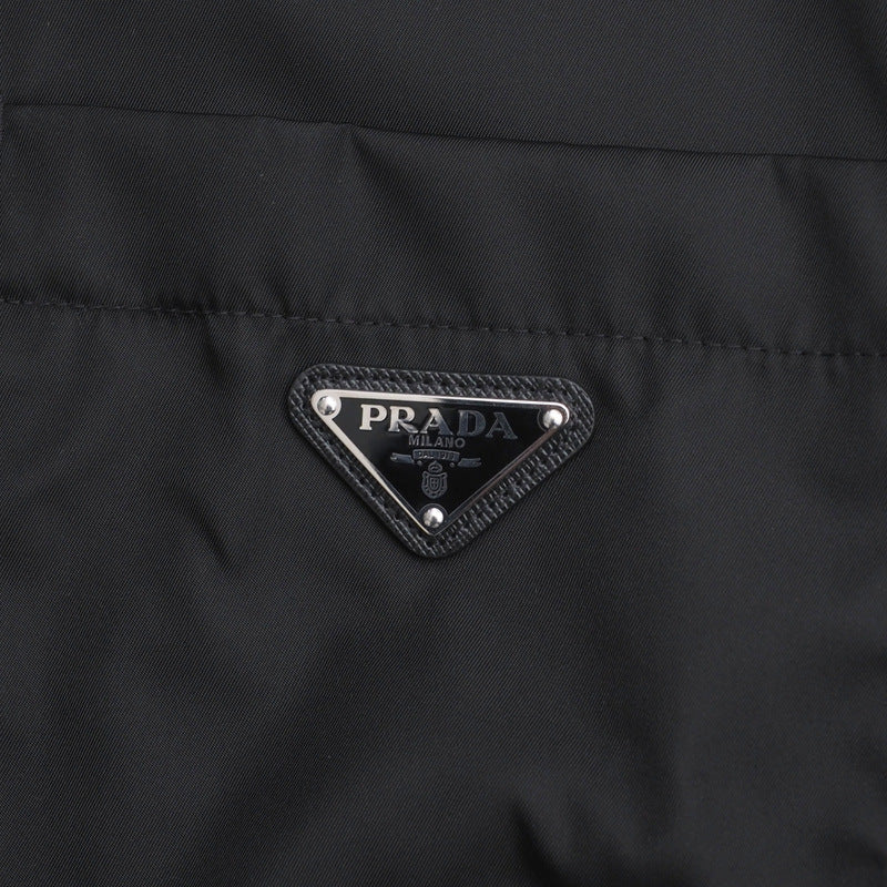 PRADA Short sleeve shirt SC449 S182 1WQ8 Nylon black mens M(180/96A)