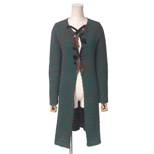 PRADA cardigan knit Green brown Women 40