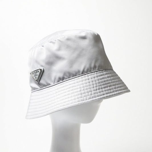 PRADA hat 100% recycled polyamide Silver gray type 1HC137 2DMI Women M/58cm