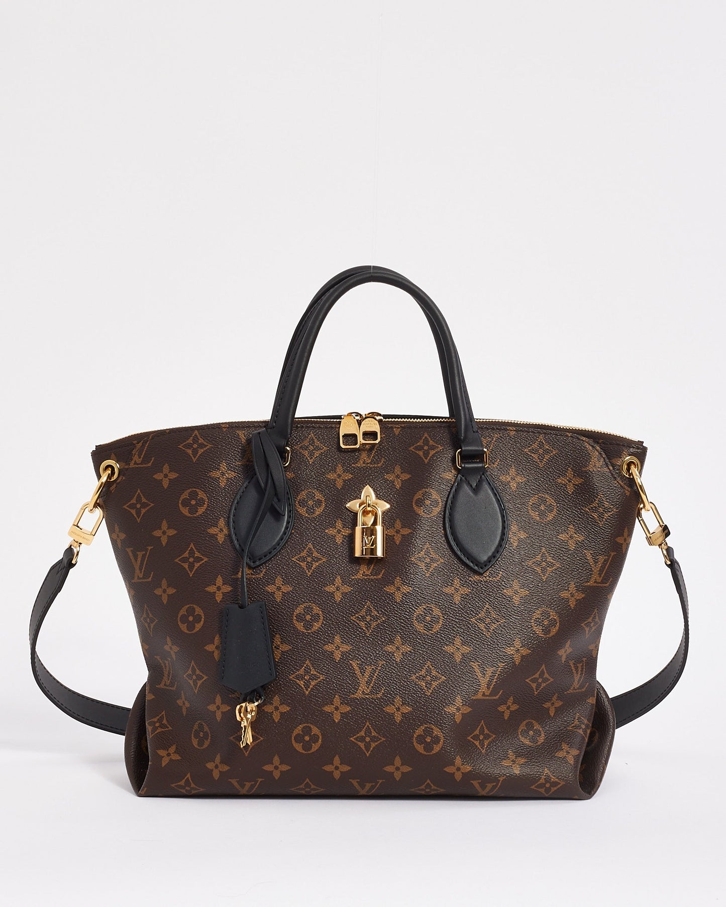 Louis Vuitton Black Monogram Canvas Flower Zip Tote MM