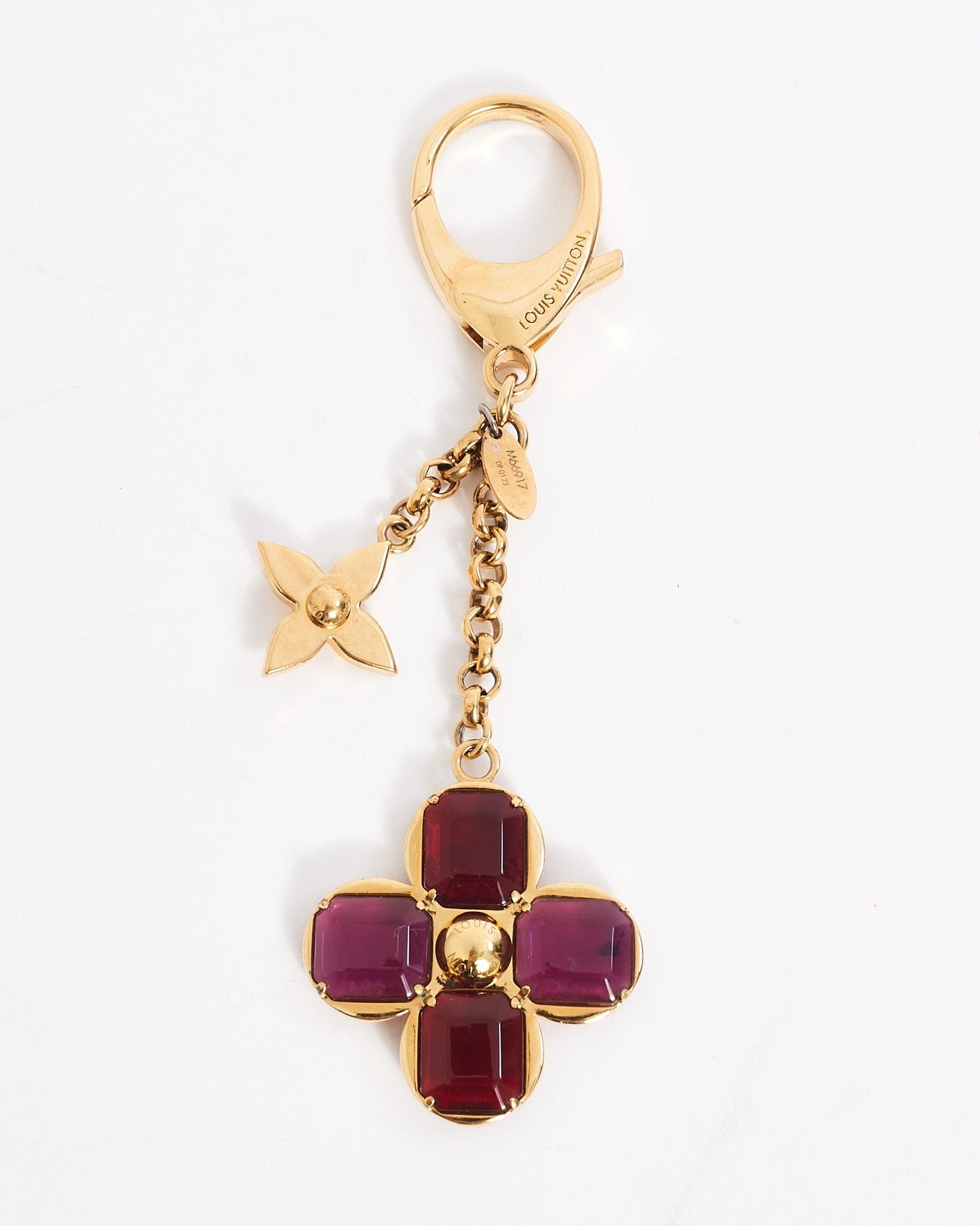 Louis Vuitton Purple/Gold Metal Flower Bag Charm