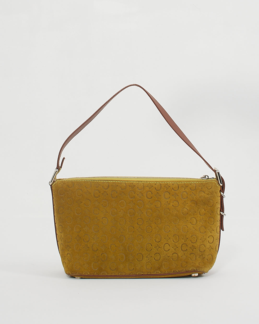 Celine Green Suede Macadam Shoulder Bag