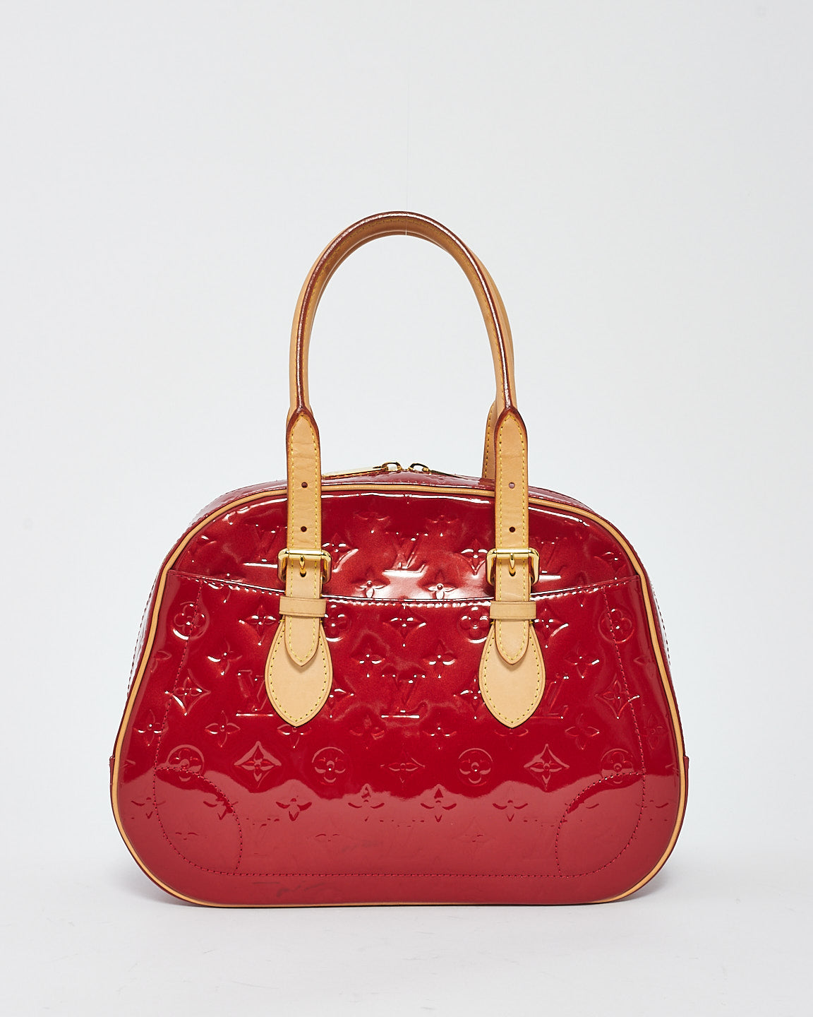 Louis Vuitton Red Pomme D'Amour Vernis Summit Drive Top Handle Bag