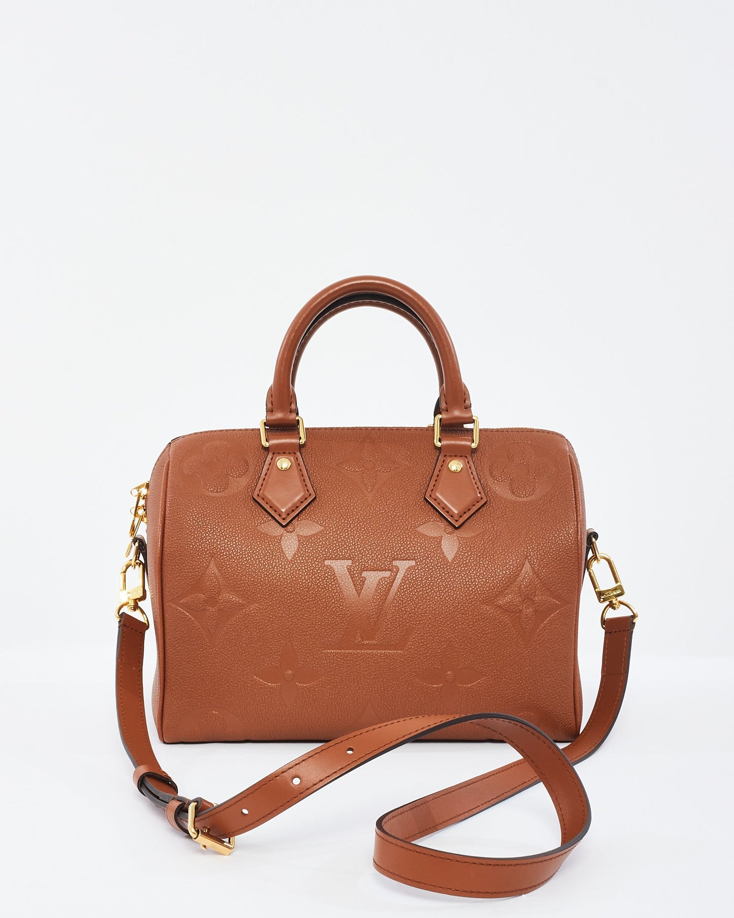 Louis Vuitton Cognac Monogram Empreinte Leather Bandoulière 25