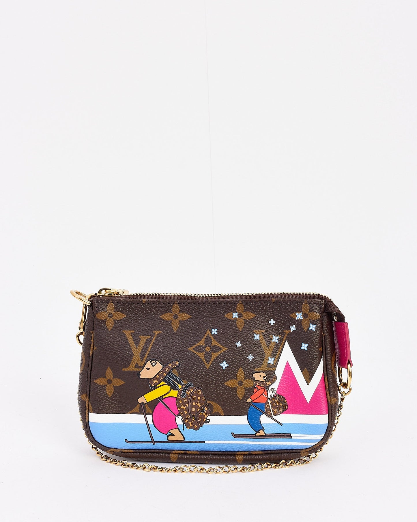 Louis Vuitton Monogram Canvas Christmas Bear Mini Pochette Accessoires