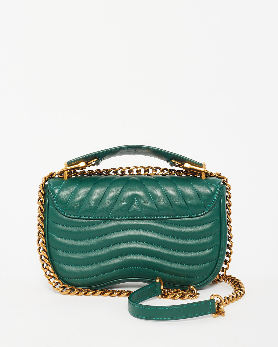 Louis Vuitton Emerald Green Leather New Wave Chain PM