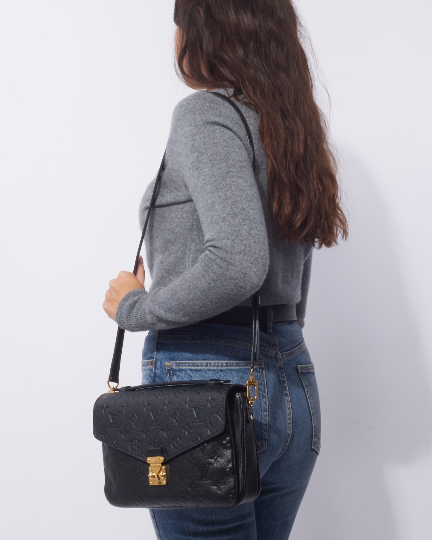 Louis Vuitton Black Empreinte Leather Pochette Metis